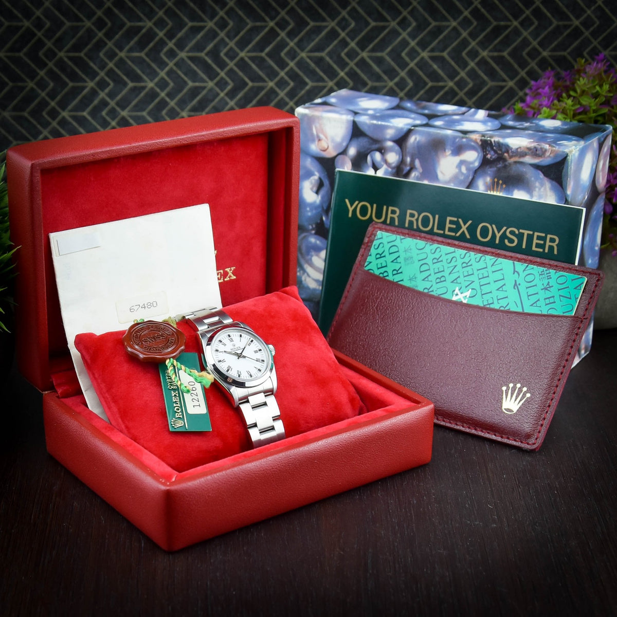 Oyster Perpetual 67480 - Midsize Watch - White Dial - 1994