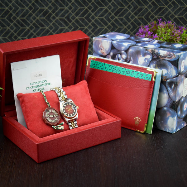 Datejust 69173 - Ladies Watch - Red Diamond Dial - 1998