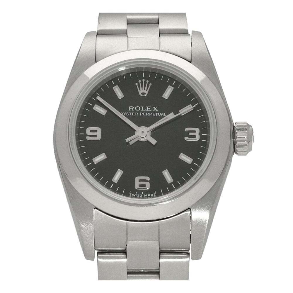 Oyster Perpetual 76080 - Ladies Watch - Black Dial - 2002
