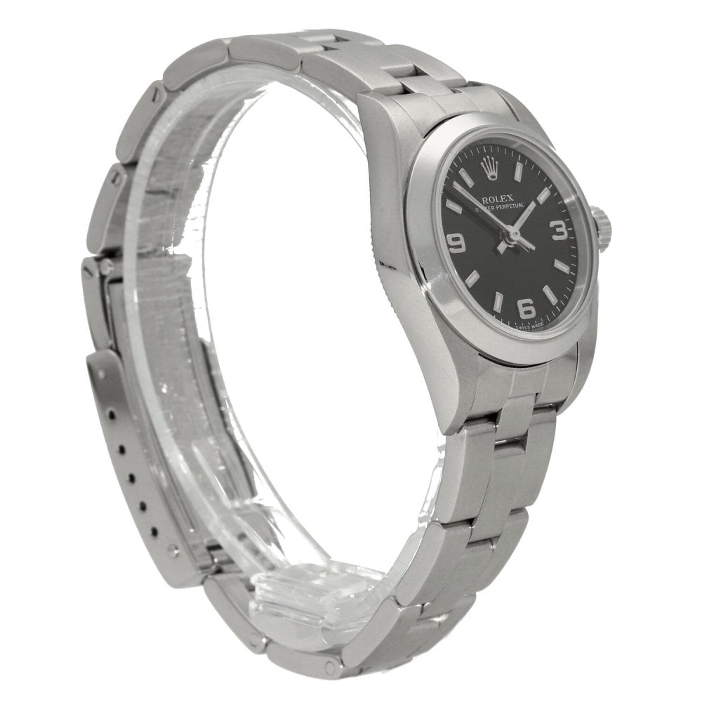 Oyster Perpetual 76080 - Ladies Watch - Black Dial - 2002