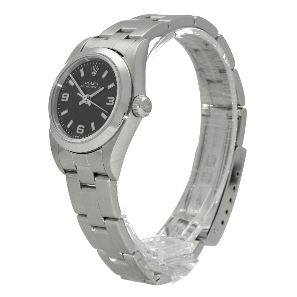 Oyster Perpetual 76080 - Ladies Watch - Black Dial - 2002