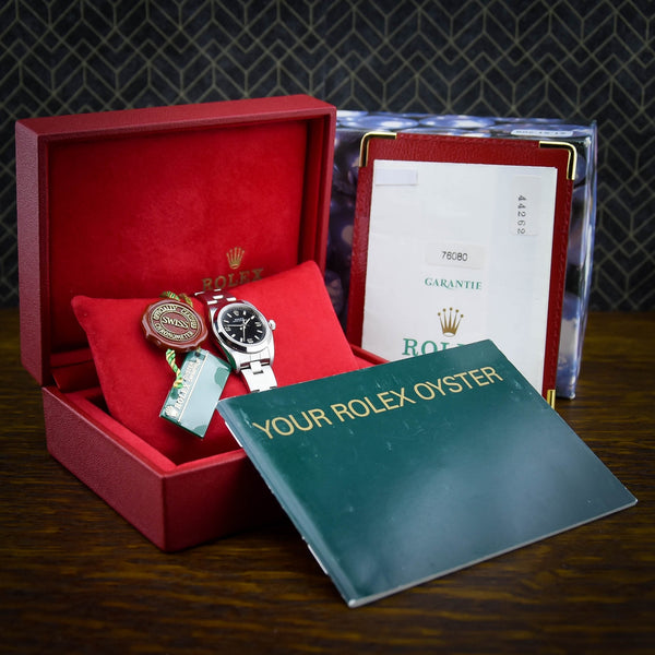 Oyster Perpetual 76080 - Ladies Watch - Black Dial - 2002