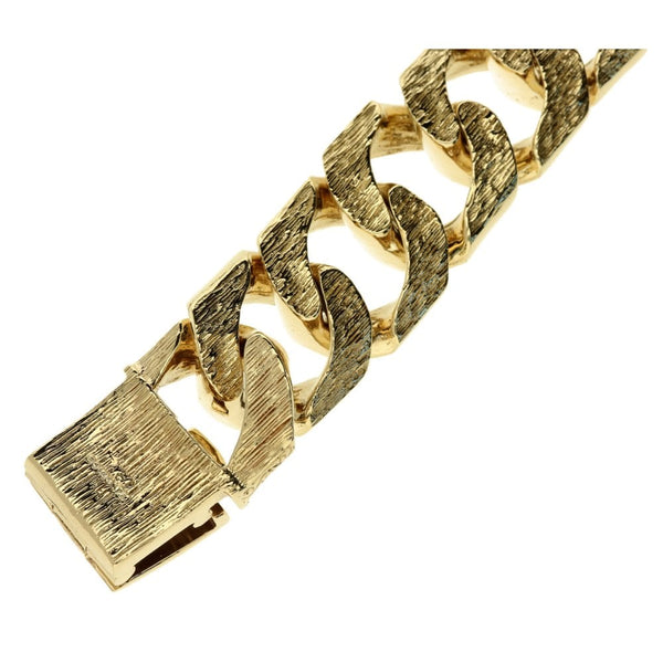9ct Yellow Gold Gents Curb Bracelet - 268.4g