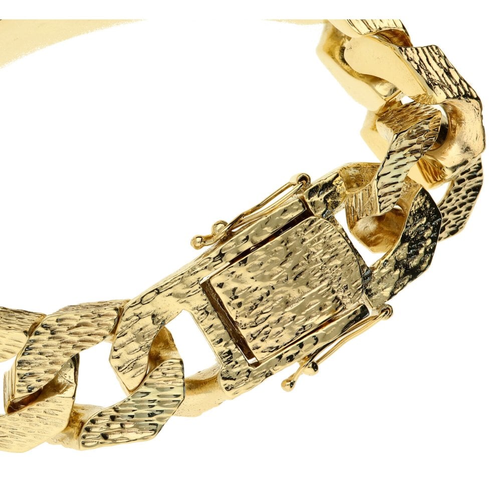 9ct Yellow Gold Gents Identity Bracelet - 177.4g