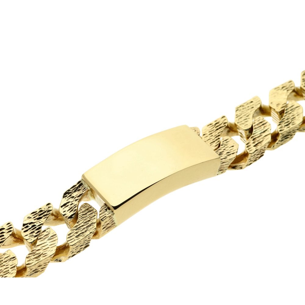 9ct Yellow Gold Gents Identity Bracelet - 177.4g