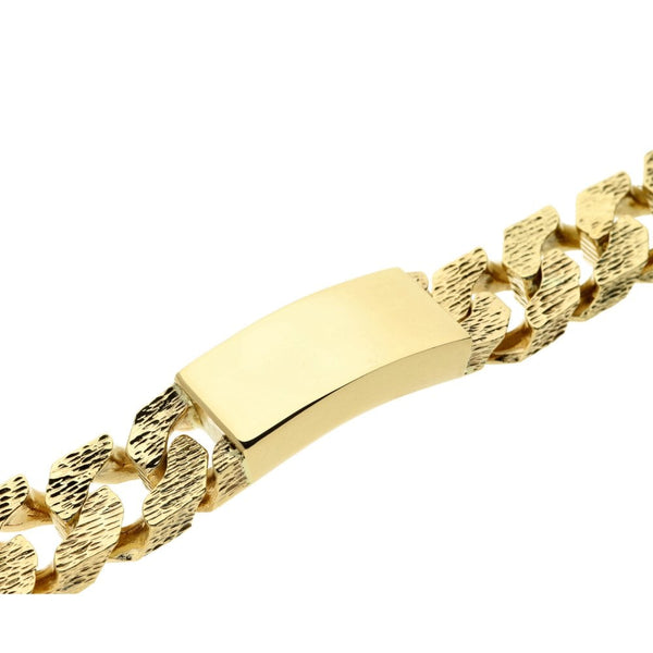 9ct Yellow Gold Gents Identity Bracelet - 177.4g
