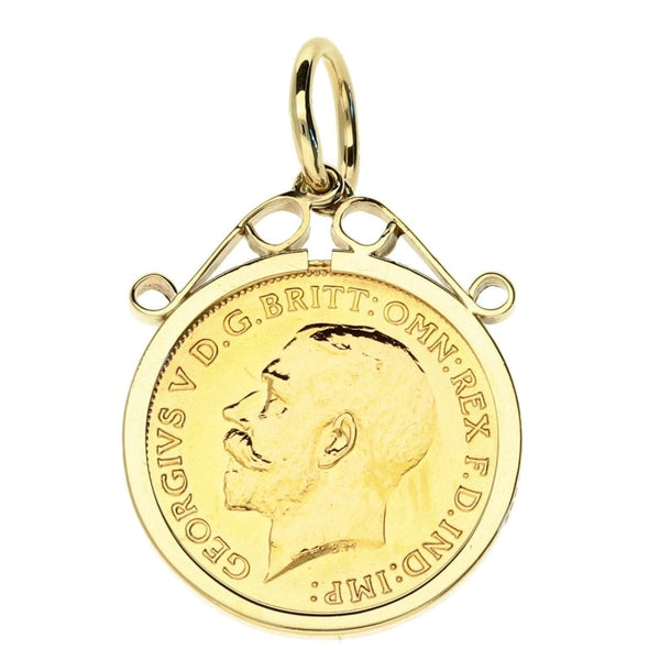 Yellow Gold 1915 Half Sovereign Pendant - 5.4g