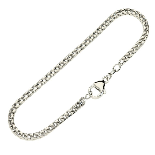 Ladies 9ct White Gold Box Link Bracelet - 7.5" - 9.9g