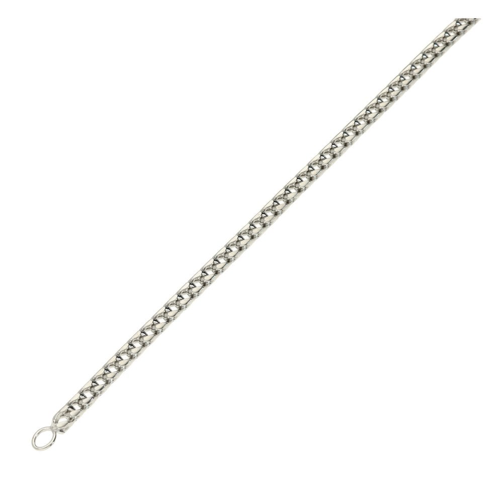 Ladies 9ct White Gold Box Link Bracelet - 7.5" - 9.9g
