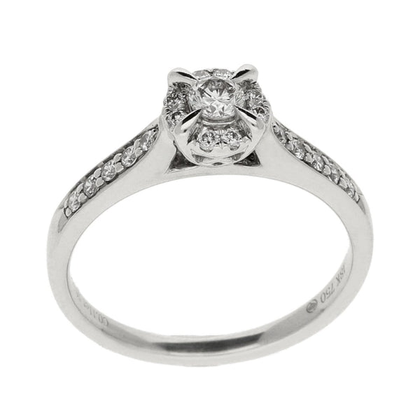 Ladies 18ct White Gold Diamond Cluster Ring - 0.24ct