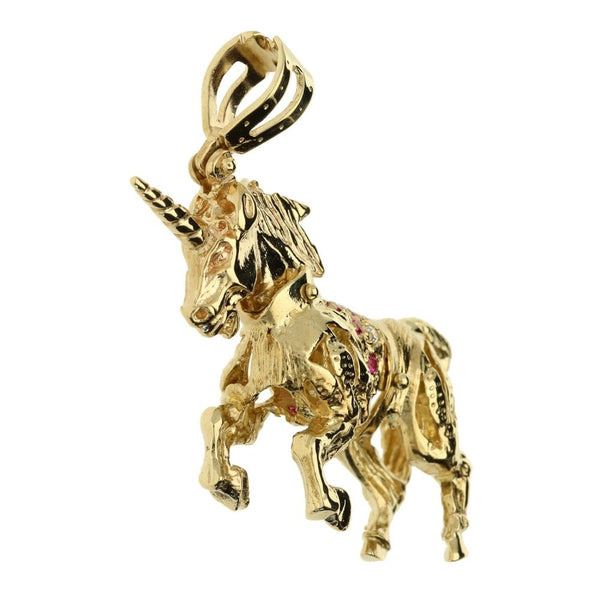 9ct Yellow Gold Large Unicorn Pendant - 19.5 grams