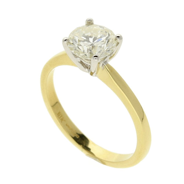 Ladies 18ct Yellow Gold Diamond Solitaire Ring - 1.04ct