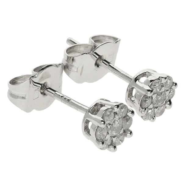 9ct White Gold Diamond Stud Earrings. - 0.16ct