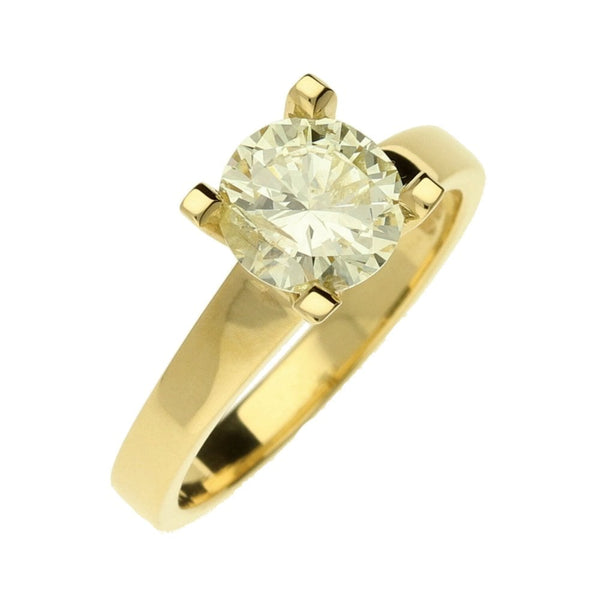 Ladies 18ct Yellow Gold Diamond Solitaire Ring - M½ - 1.41ct