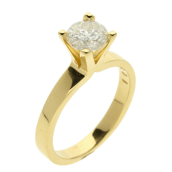 18ct Yellow Gold Diamond Solitaire Ring - Size ½ - 1.05ct