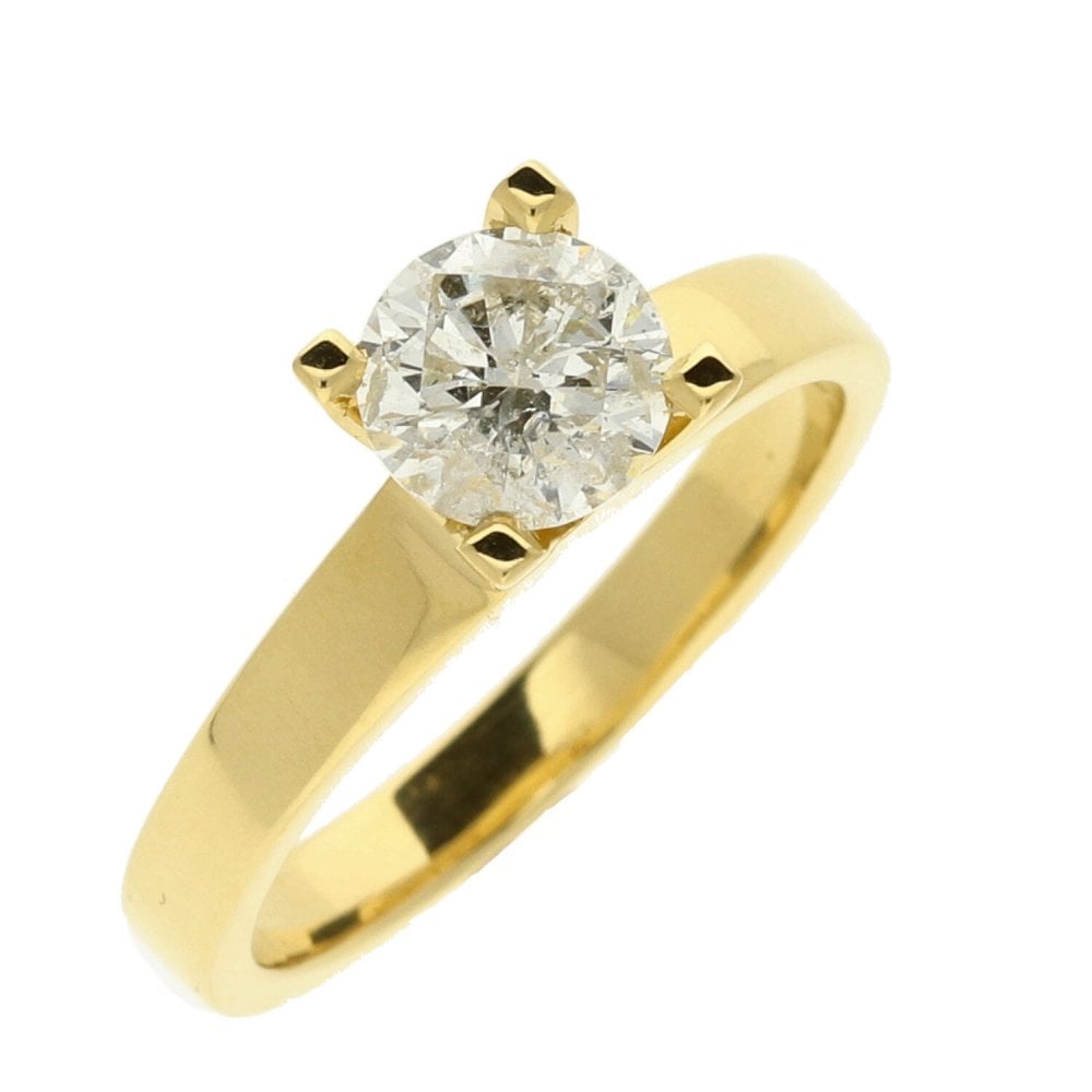 18ct Yellow Gold Diamond Solitaire Ring - Size ½ - 1.05ct