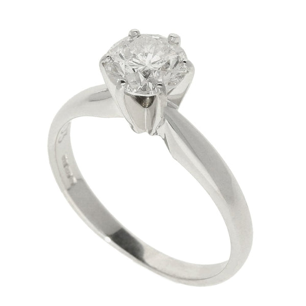 18ct White Gold Diamond Solitaire Ring - Size L - 1.03ct