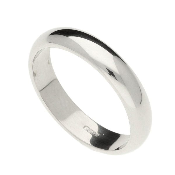 9ct White Gold 4mm Plain Wedding - Size O½