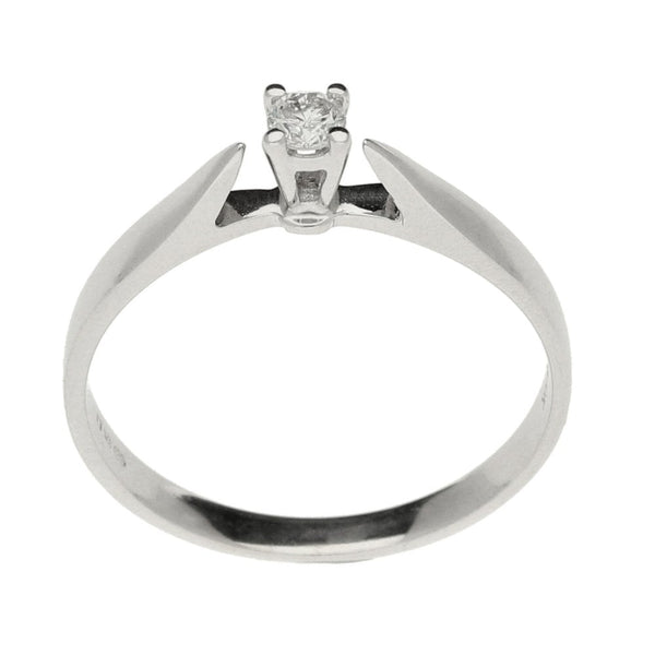 9ct White Gold Diamond Solitaire Ring - Size M½ - 0.10ct