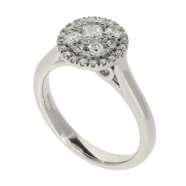 Ladies 9ct White Gold Diamond Cluster Ring - 0.50ct