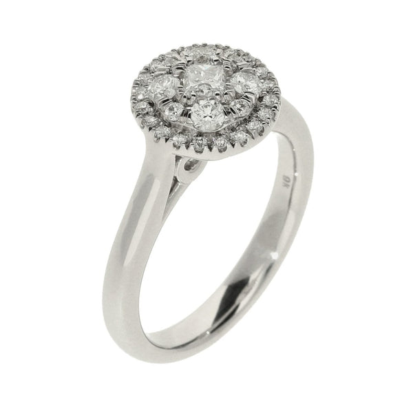 Ladies 9ct White Gold Diamond Cluster Ring - 0.50ct