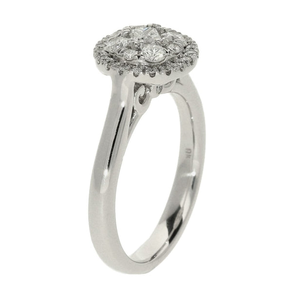 Ladies 9ct White Gold Diamond Cluster Ring - 0.50ct