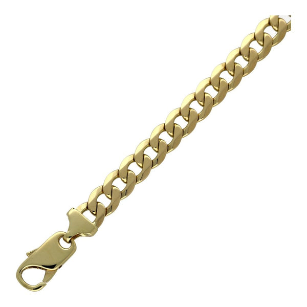 Mens 9ct Yellow Gold Curb Bracelet - 8" - 23.8g