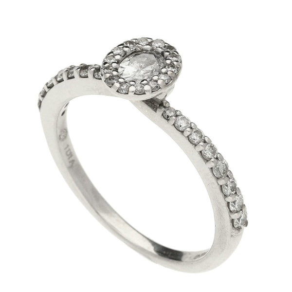Ladies 9ct White Gold Diamond Cluster Ring - Size K