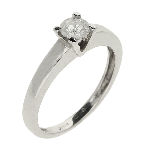 Ladies 18ct White Gold Diamond Engagement Ring - Size K