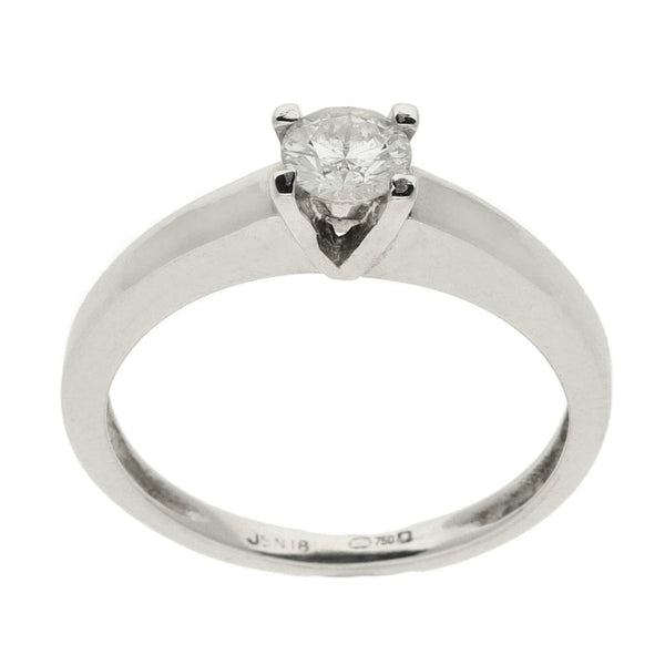 Ladies 18ct White Gold Diamond Engagement Ring - Size K