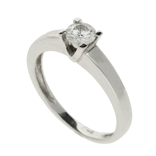 Ladies 18ct White Gold Diamond Engagement Ring - Size K