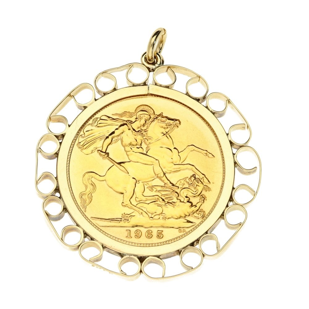 9ct Yellow Gold Mounted Full Sovereign Pendant - 10.5g