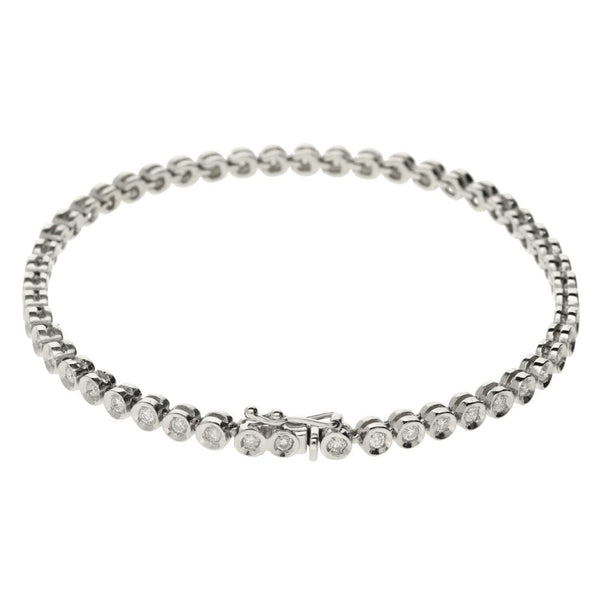 Ladies 18ct White Gold Diamond Tennis Bracelet 1.50ct