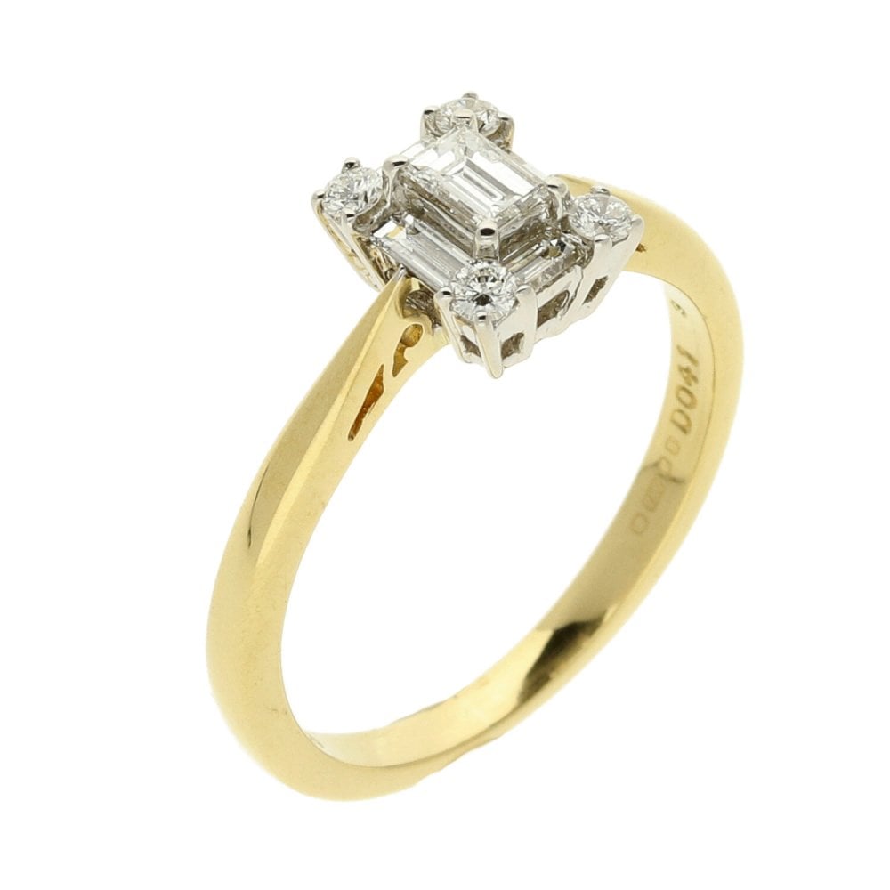 Ladies 18ct Yellow Gold Diamond Cluster Dress Ring - 0.41ct
