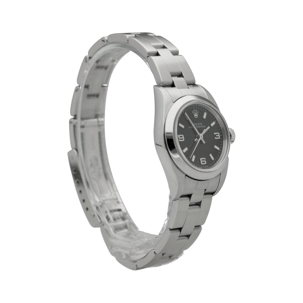 Oyster Perpetual 76080 - Ladies Watch - Black Dial - 2001