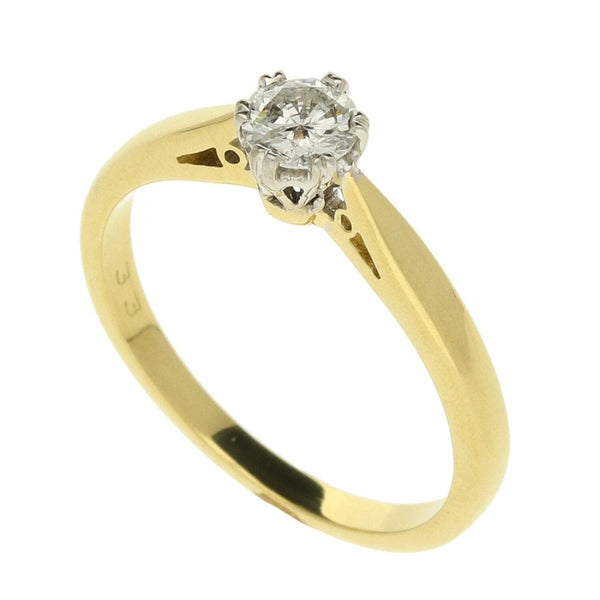18ct Yellow Gold Diamond Engagement Ring - 0.33ct