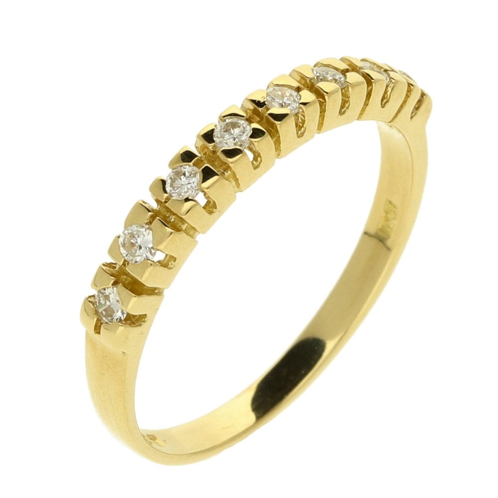 Ladies 18ct Yellow Gold Diamond Half Eternity Ring - 0.15ct