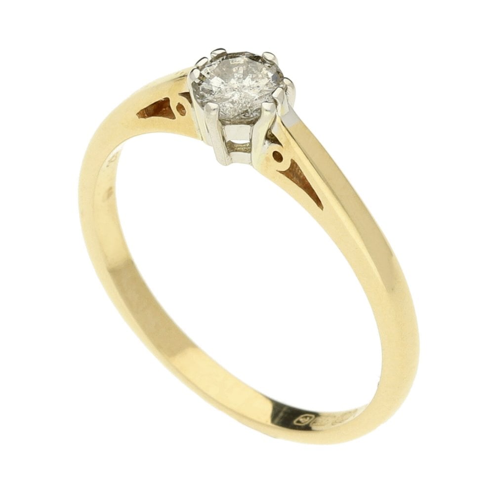9ct Yellow Gold Diamond Solitaire Ring - 0.29ct