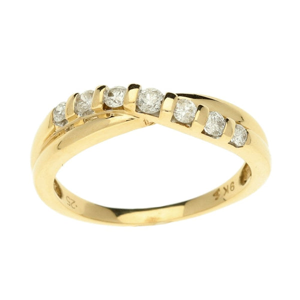 9ct Yellow Gold Diamond Eternity Ring - Size M½ - 0.25ct