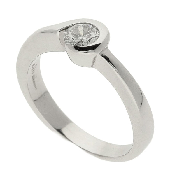 Ladies 18ct White Gold Diamond DMR Solitaire Ring - 0.41ct