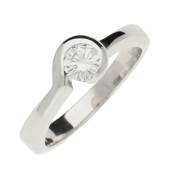 Ladies 18ct White Gold Diamond DMR Solitaire Ring - 0.41ct