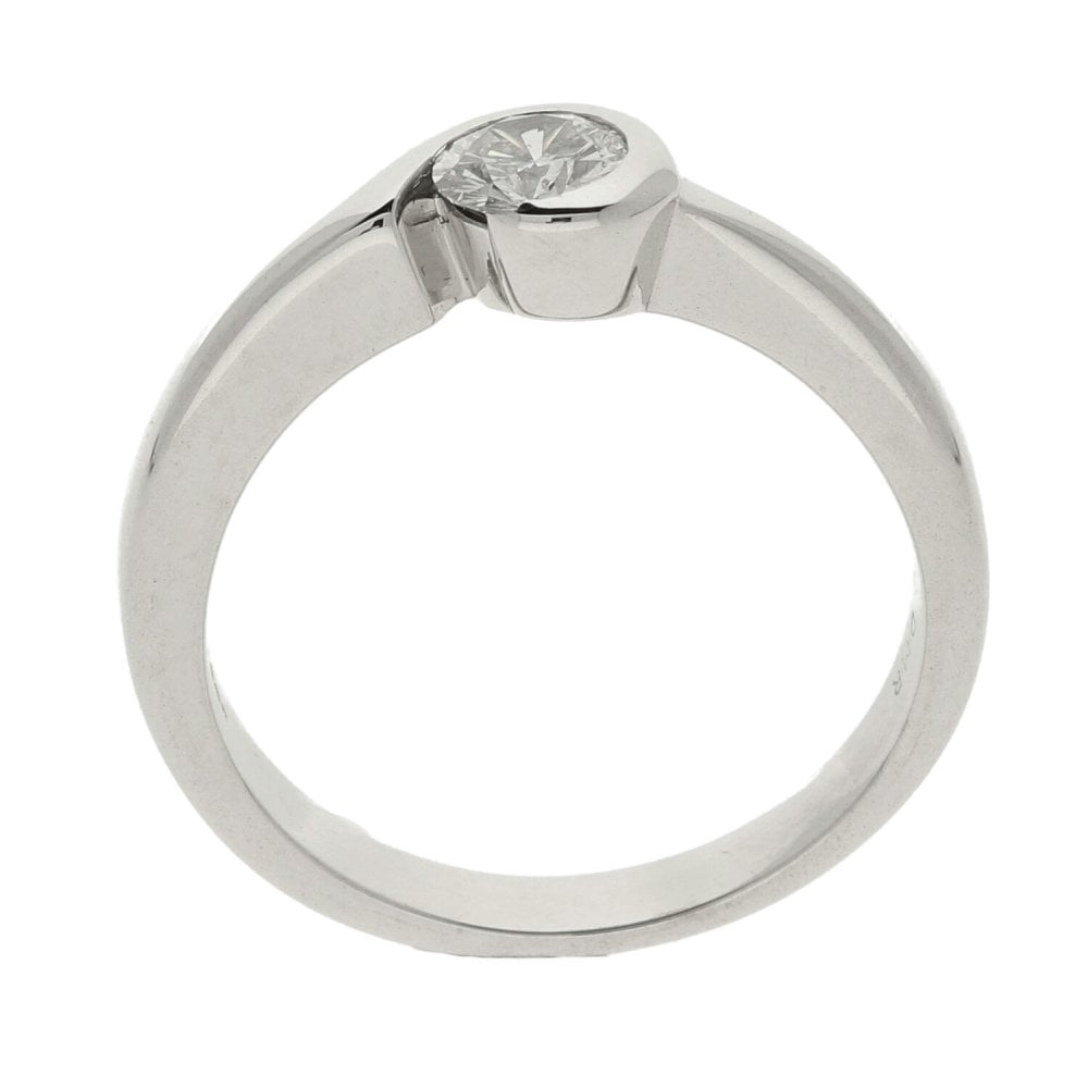 Ladies 18ct White Gold Diamond DMR Solitaire Ring - 0.41ct