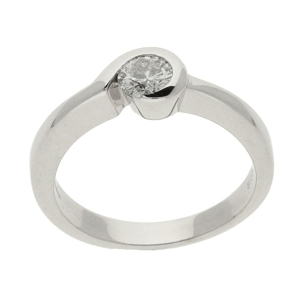 Ladies 18ct White Gold Diamond DMR Solitaire Ring - 0.41ct