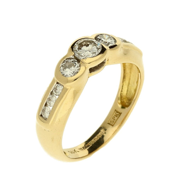 Ladies 18ct Yellow Gold Diamond Band Ring - Size K½ - 0.72ct