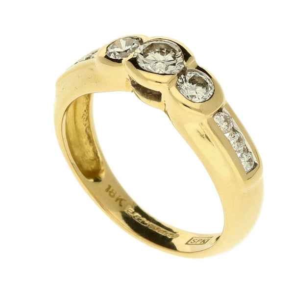 Ladies 18ct Yellow Gold Diamond Band Ring - Size K½ - 0.72ct