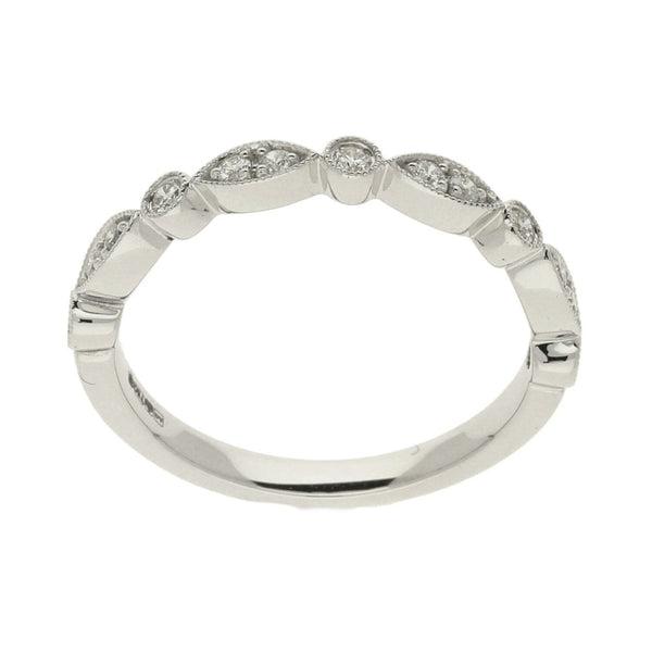 Ladies 18ct White Gold Diamond Stacker Ring - 0.23ct