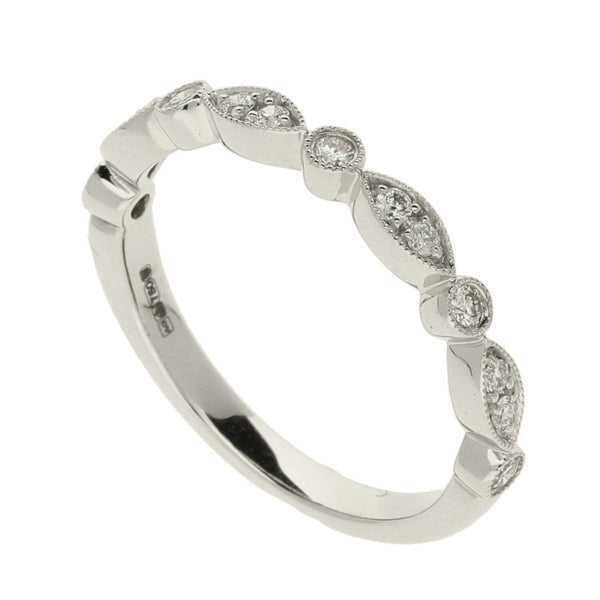 Ladies 18ct White Gold Diamond Stacker Ring - 0.23ct