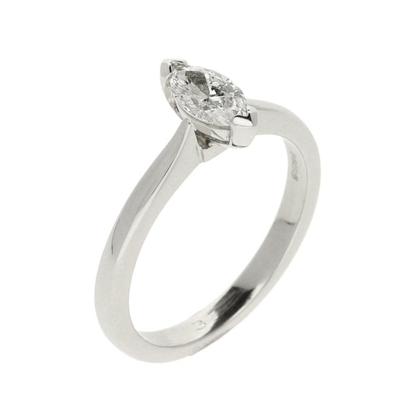 Ladies Platinum Marquise Diamond Solitaire Ring - 0.37ct
