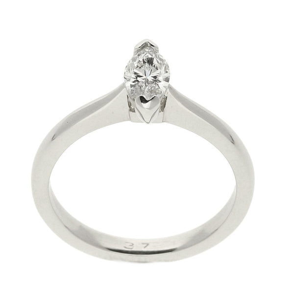 Ladies Platinum Marquise Diamond Solitaire Ring - 0.37ct