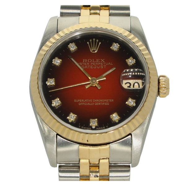 Datejust 68273 - Midsize Watch - Red Dial - 1990